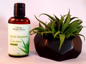 Hand Sanitizer with Fresh Organic Aloe and 64% Alcohol, Water-less Hand Washing, Anti-Viral, Antibacterial, Disinfectant 8oz