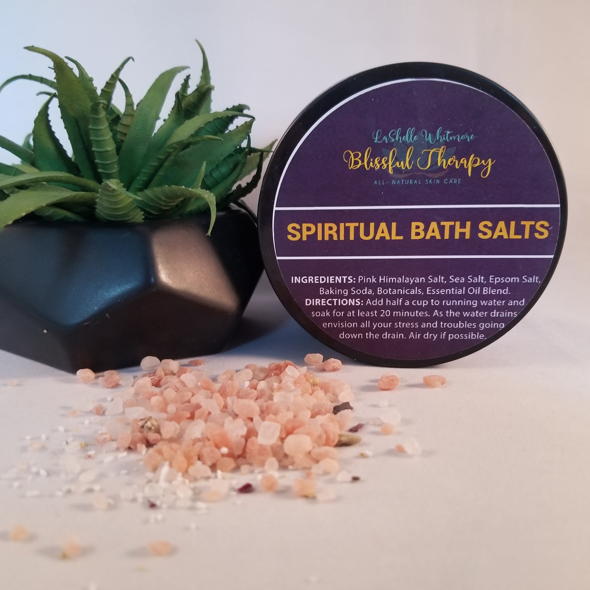 Spiritual Bath Salts with Pink Himalayan Sea Salt, Botanicals, and Essential Oils